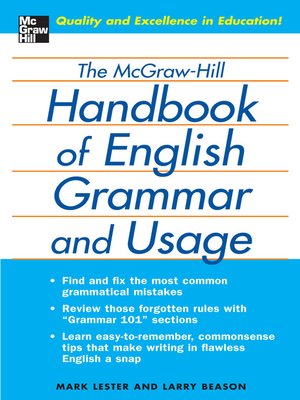 cover image of The McGraw-Hill Handbook of English Grammar and Usage